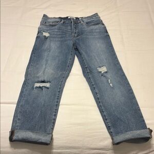 Kensie Blue Boyfriend Jeans with Distressed Details
